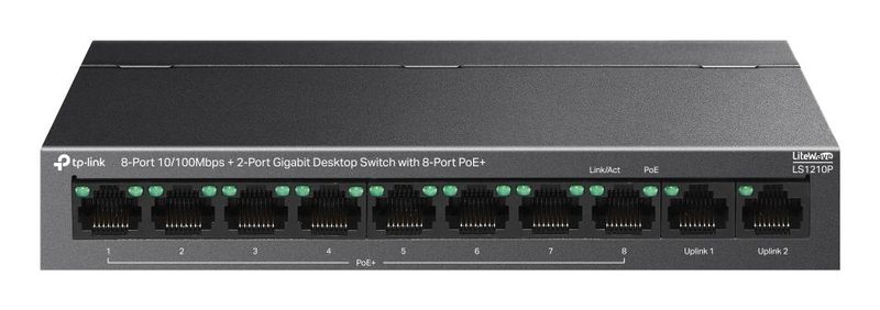 TP-Link LS1210P network switch Unmanaged L2 Gigabit Ethernet (10/100/1000) Power over Ethernet (PoE) Desktop Black