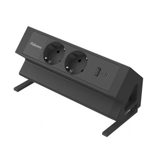 Fellowes 100137182 power extension 2 m 2 AC outlet(s) Indoor Black