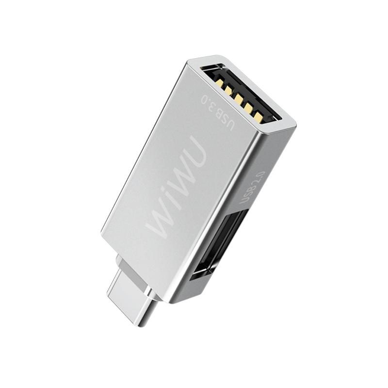 WiWU T02 Multiple Function 2 in 1 Type C hub to Dual USB lightweight portable USB C adapter universal Dongle Station