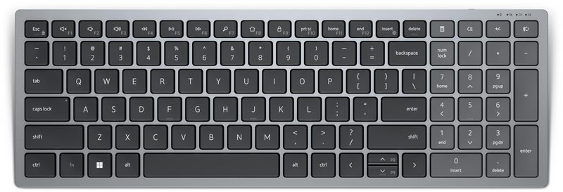 DELL KB740 keyboard Office RF Wireless + Bluetooth Canadian Grey, Black