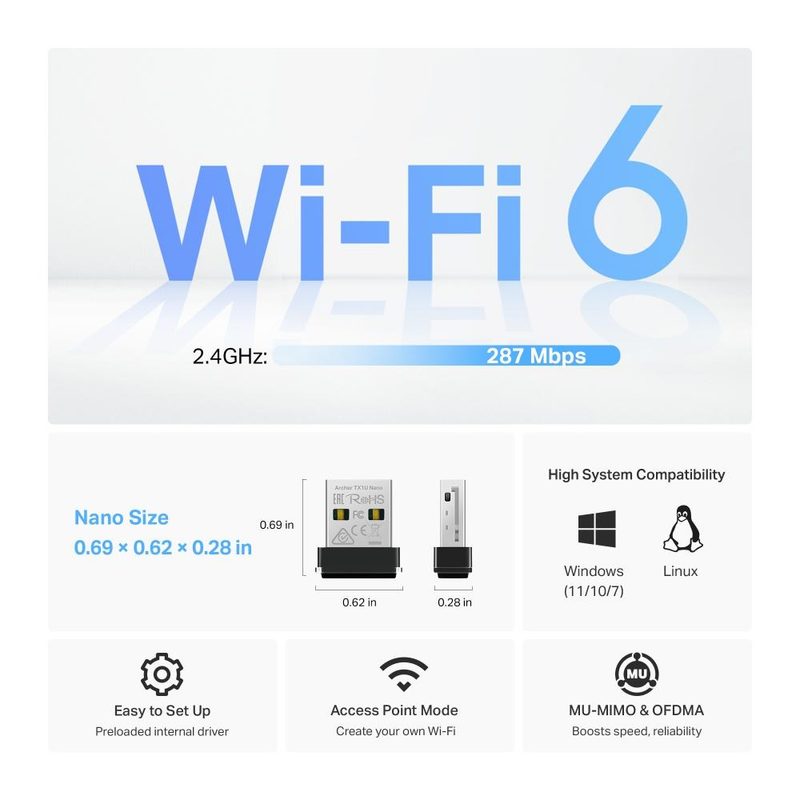 TP-Link AX300 WLAN 287 Mbit/s