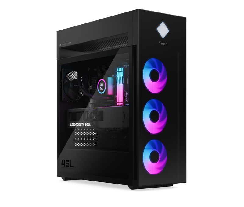 OMEN by HP 45L GT22-3003na Intel Core Ultra 9 285K 64 GB DDR5-SDRAM 4 TB SSD NVIDIA GeForce RTX 5090 Windows 11 Home Tower PC Liquid cooling system AI PC Black