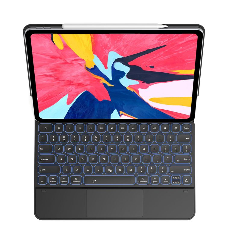 WiWU 12.9 inch Bluetooth Wireless Touch Pad Smart Keyboard English Arabic Magnetic Adsorption Karyboard Case for iPad Pro 2021 Laptops Accessories