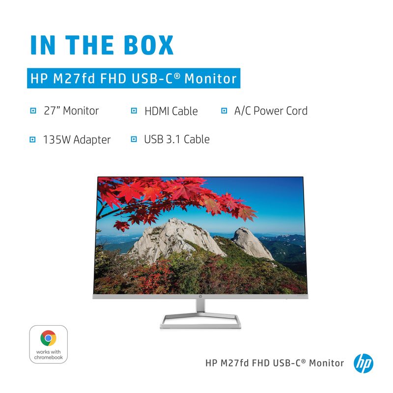 HP M27fd computer monitor 68.6 cm (27") 1920 x 1080 pixels Full HD LCD Black, Silver