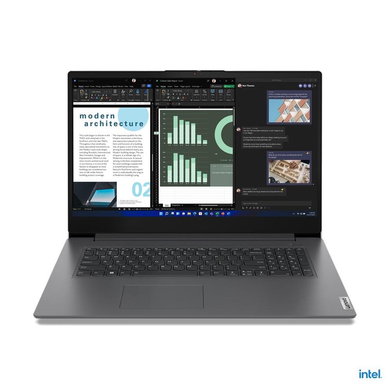 Lenovo V17 G4 IRU Intel® Core™ i5 i5-1335U Laptop 43.9 cm (17.3") Full HD 8 GB DDR4-SDRAM 256 GB SSD Wi-Fi 6 (802.11ax) Windows 11 Pro Grey QWERTY UK English