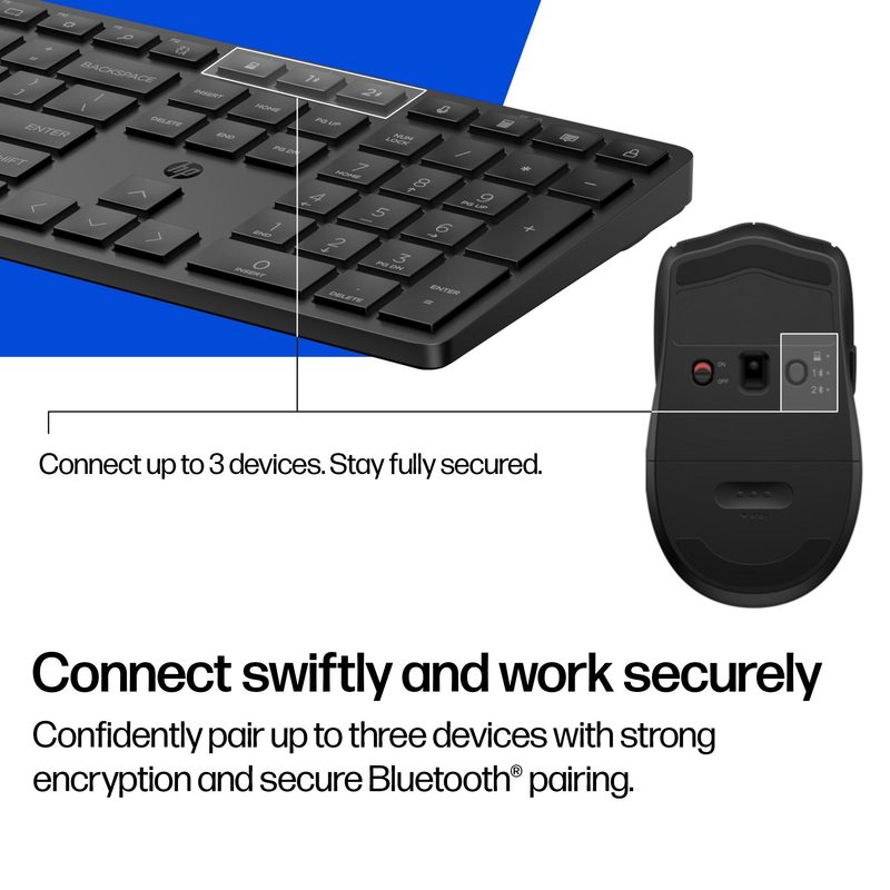 HP Multi-Device Dual-Mode Mouse and Keyboard Combo 490C