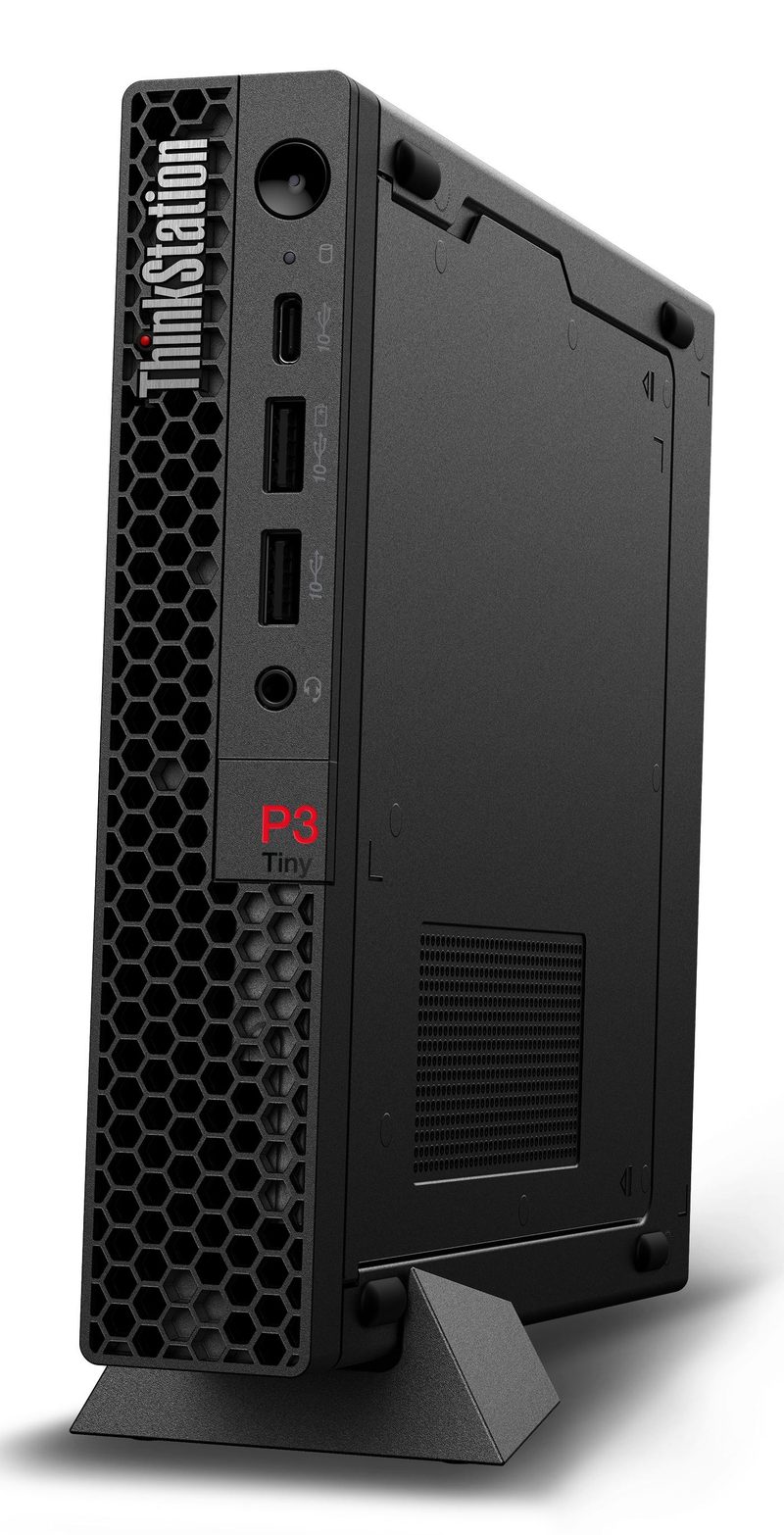 Lenovo ThinkStation P3 Tiny Intel® Core™ i7 i7-14700 32 GB DDR5-SDRAM 1 TB SSD NVIDIA T400 Windows 11 Pro Mini PC Workstation Black