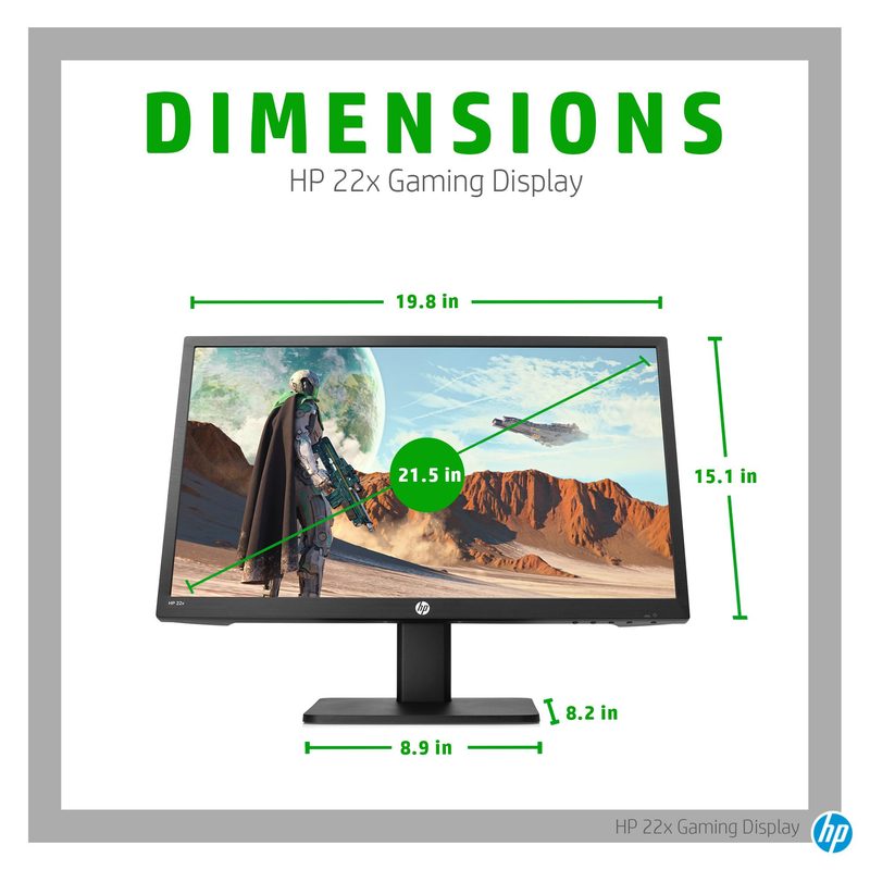 HP 22x computer monitor 54.6 cm (21.5") 1920 x 1080 pixels Full HD Black