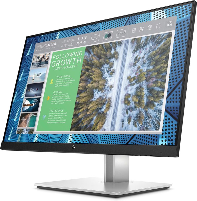 HP E-Series E24q G4 computer monitor 60.5 cm (23.8") 2560 x 1440 pixels Quad HD Black, Silver