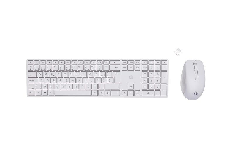 HP 650 Wireless and Mouse Combo keyboard Mouse included Home RF Wireless AZERTY Belgian White