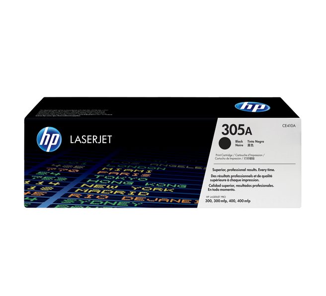 HP 305A Black Original LaserJet Toner Cartridge (CE410A)