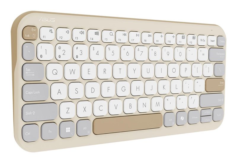 ASUS Marshmallow KW100 keyboard Home Bluetooth QWERTZ German Beige, Grey, White