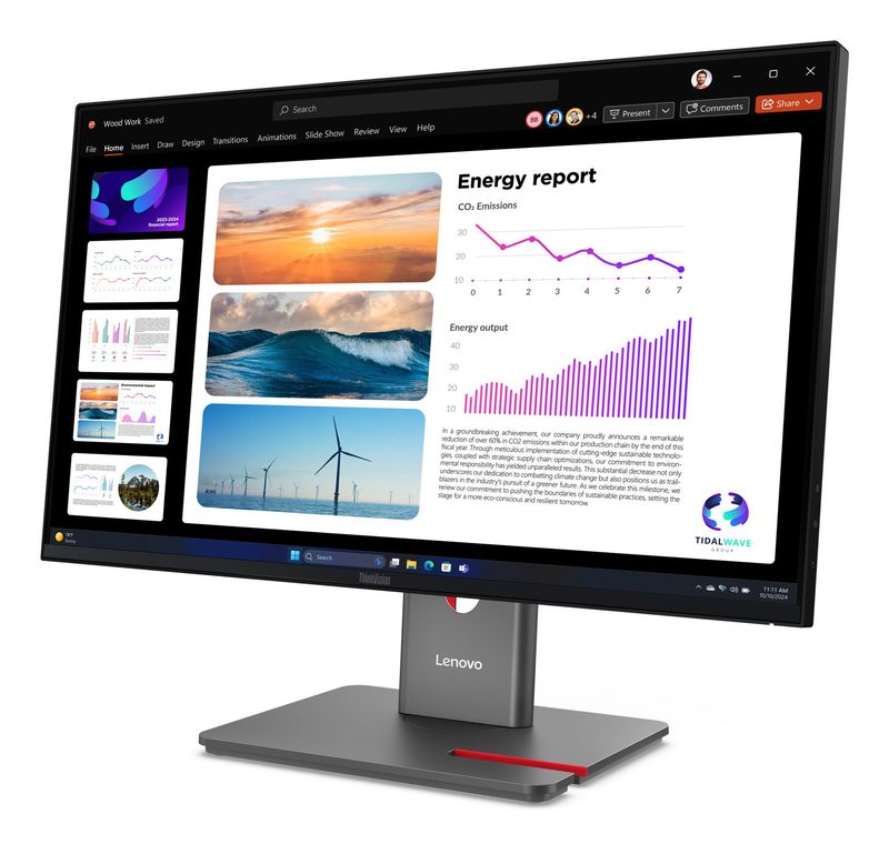 Lenovo ThinkVision P24Q-40 computer monitor 60.5 cm (23.8") 2560 x 1440 pixels Quad HD LCD Black
