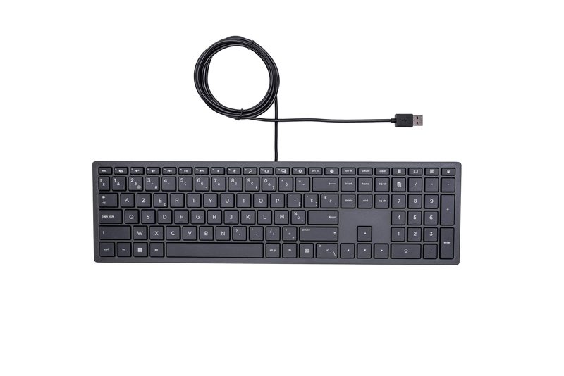 HP Pavilion Wired 300 keyboard Office USB AZERTY Belgian Black