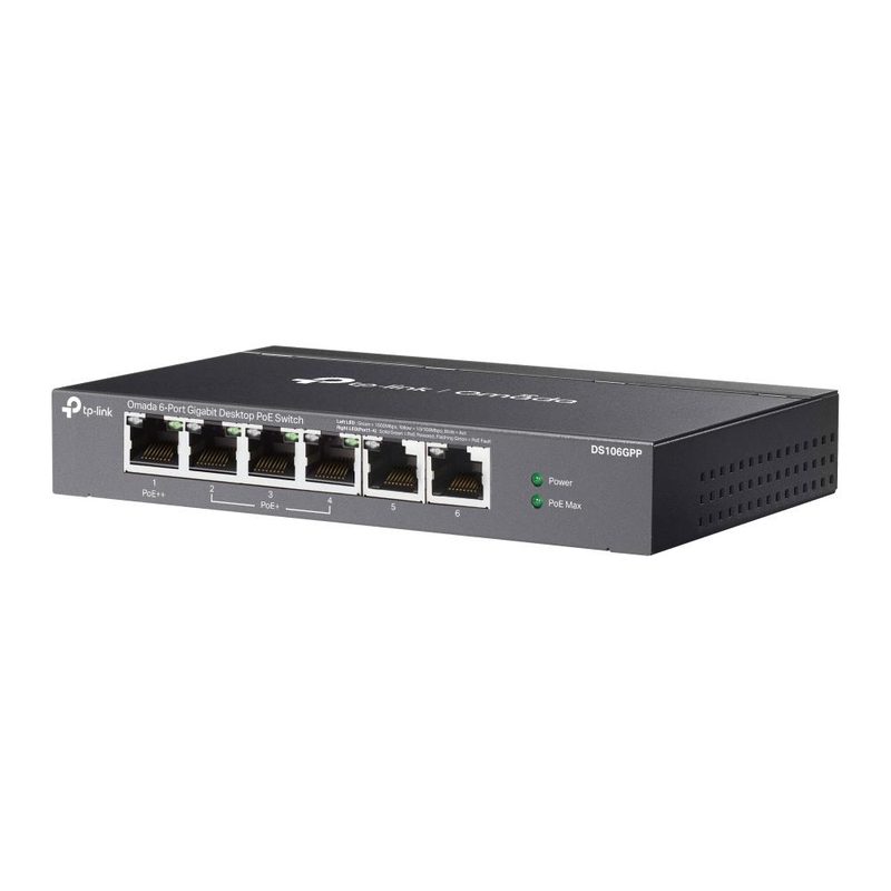 TP-Link Omada DS106GPP network switch Unmanaged Gigabit Ethernet (10/100/1000) Power over Ethernet (PoE) Black