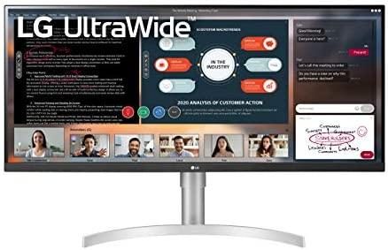LG 34WN650-W UltraWide Monitor 34″ 21:9 FHD (2560 x 1080) IPS Display, VESA DisplayHDR 400, AMD FreeSync, 3-Side Virtually Borderless Design – Silver