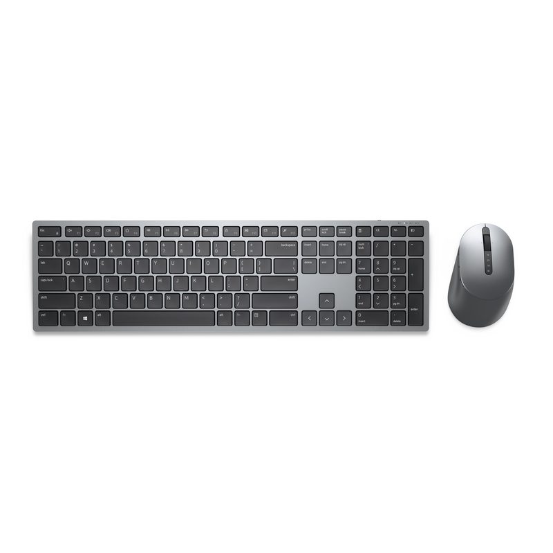 DELL KM7321WGY keyboard Mouse included Office RF Wireless + Bluetooth Canadian Grey, Titanium