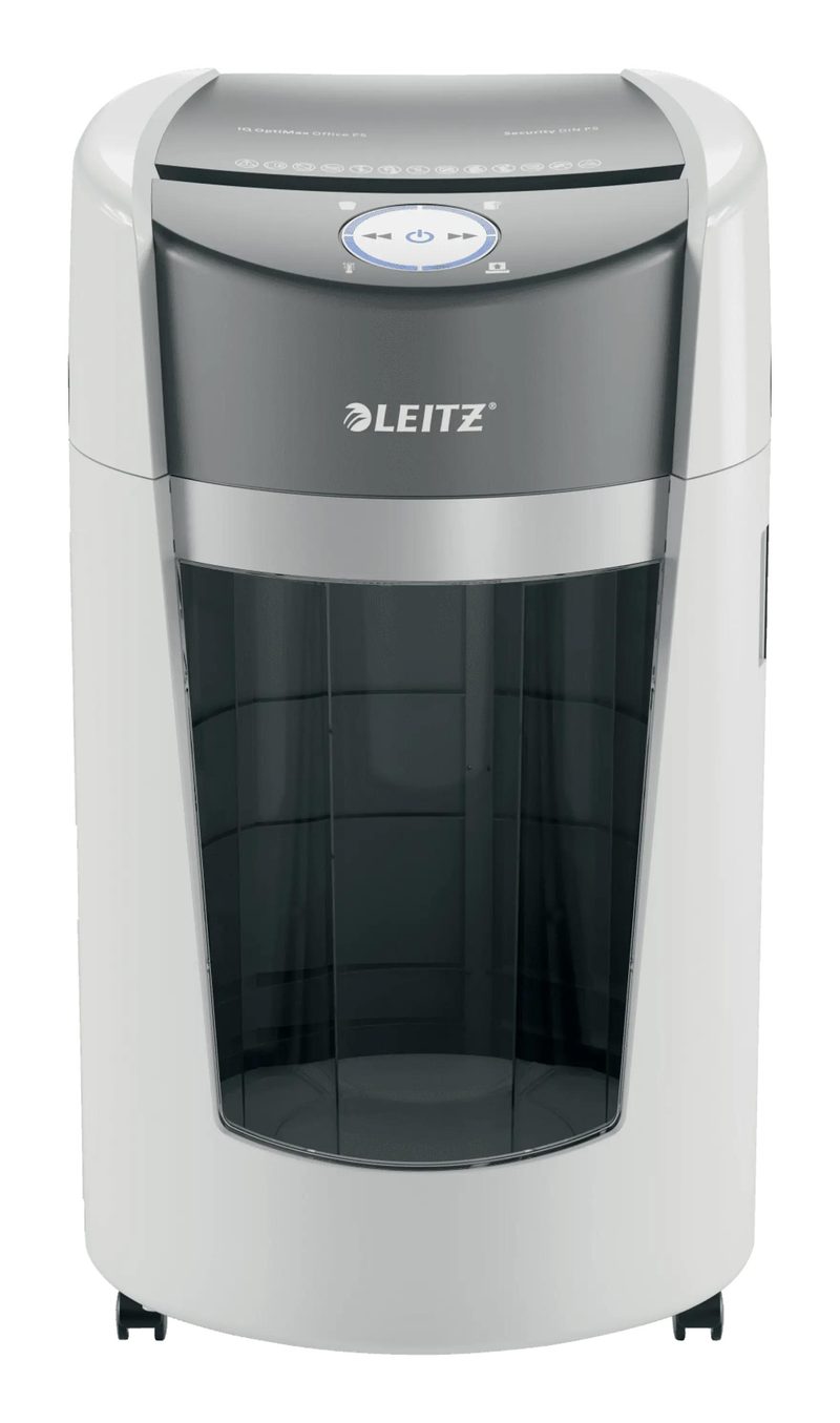 Leitz IQ OptiMax Office Micro Cut Paper Shredder Security P5 35L - White