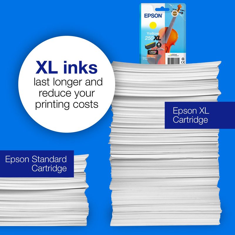 Epson Single Yellow 250XL Violin Claria Photo HD Ink