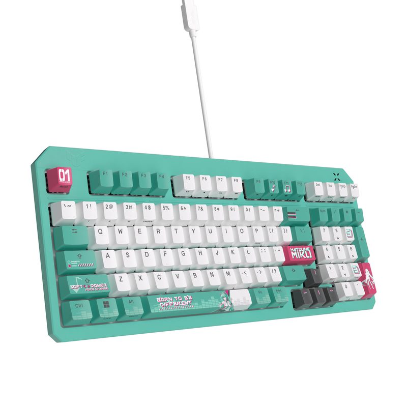 ASUS TUF Gaming K3 Gen II Hatsune Miku Edition keyboard USB Mint colour, White