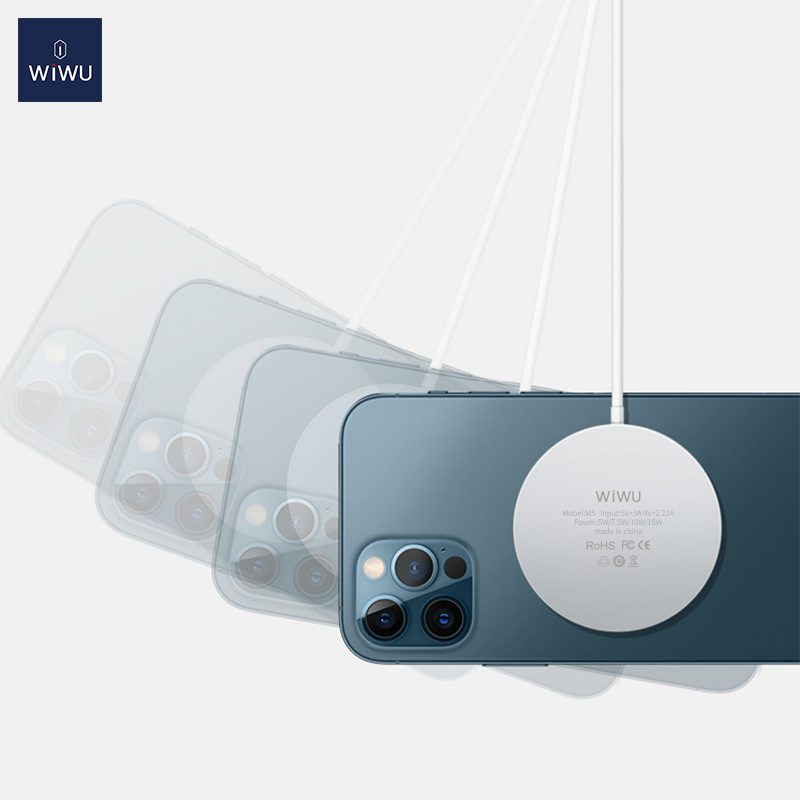WiWU M5 15W Magnetic Fast Charging Mag-safe Wireless Charger iPhone 12