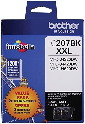Brother Printer LC2072PKS Multi Pack Ink Cartridge, Black – Pack of 2
