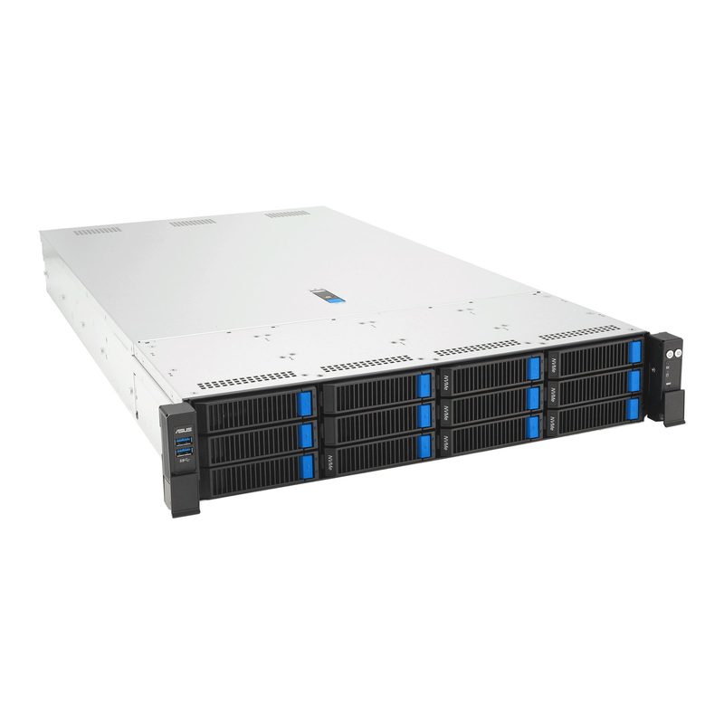 ASUS RS720A-E13-RS12U Socket SP5 Rack (2U) Black, Silver