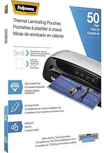Fellowes Thermal Laminating Pouches – Letter, 3mil, 50 Pack