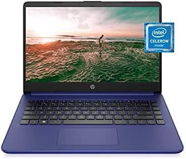 HP 14 Laptop, Intel Celeron N4020, 4 GB RAM, 64 GB Storage, 14-inch Micro-Edge HD Display, Windows 10 Home, Thin & Portable, 4K Graphics, One Year of Microsoft 365 (14-dq0010nr, 2021, Indigo Blue)