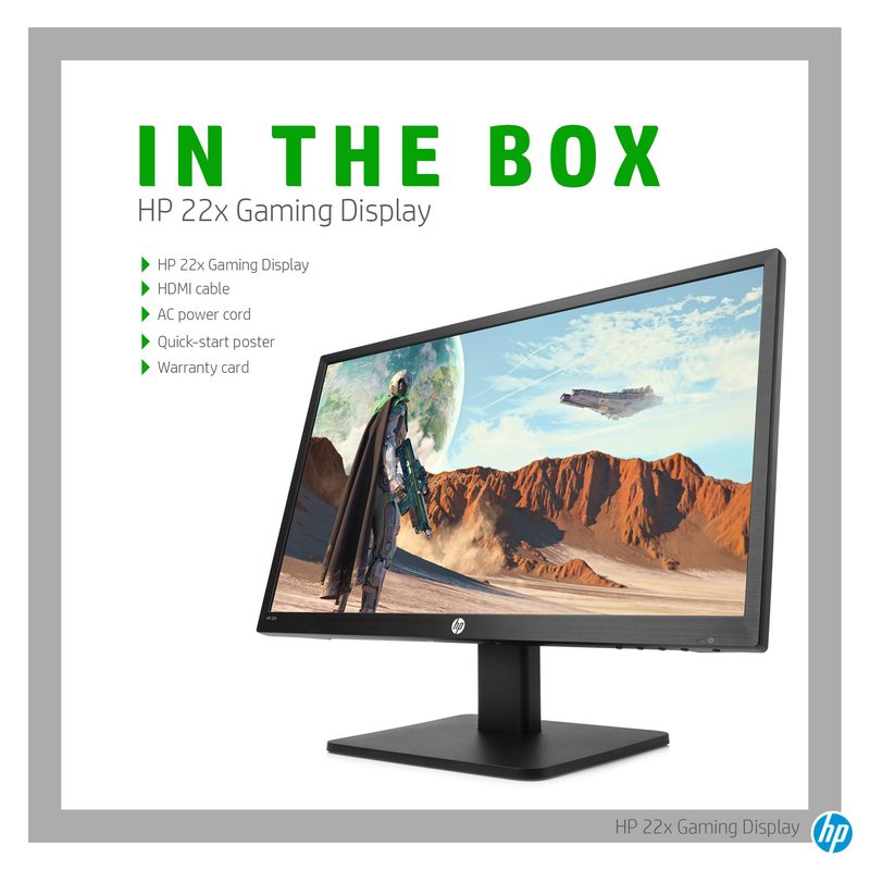 HP 22x computer monitor 54.6 cm (21.5") 1920 x 1080 pixels Full HD Black