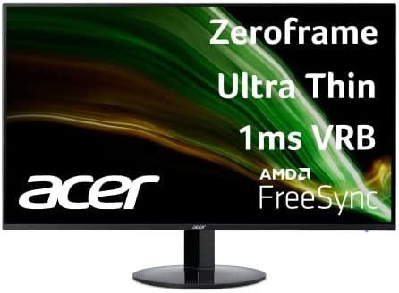 Acer SB241Y Abi 23.8″ Full HD (1920 x 1080) VA Monitor | AMD FreeSync Technology | Ultra-Thin | Edge-to-Edge | Zero-Frame | 1ms (VRB) | 75Hz Refresh Rate | (HDMI & VGA Ports)