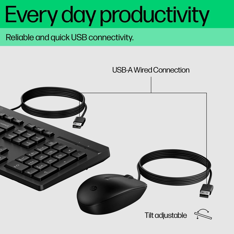 HP 225 Wired Mouse and Keyboard Combo