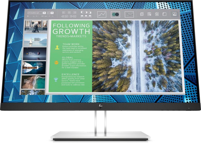 HP E-Series E24q G4 computer monitor 60.5 cm (23.8") 2560 x 1440 pixels Quad HD Black, Silver