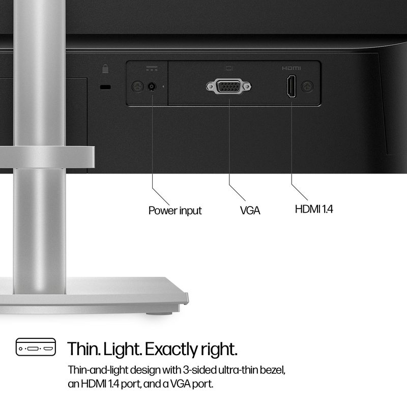 HP Series 5 23.8 inch FHD Height Adjust Monitor - 524sh