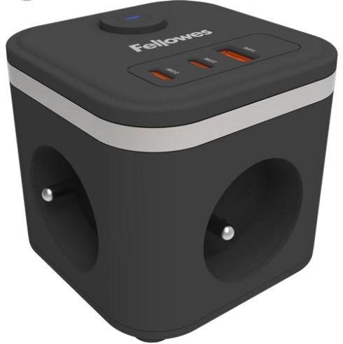 Fellowes Power Cube 2 m 3 AC outlet(s) Indoor Black