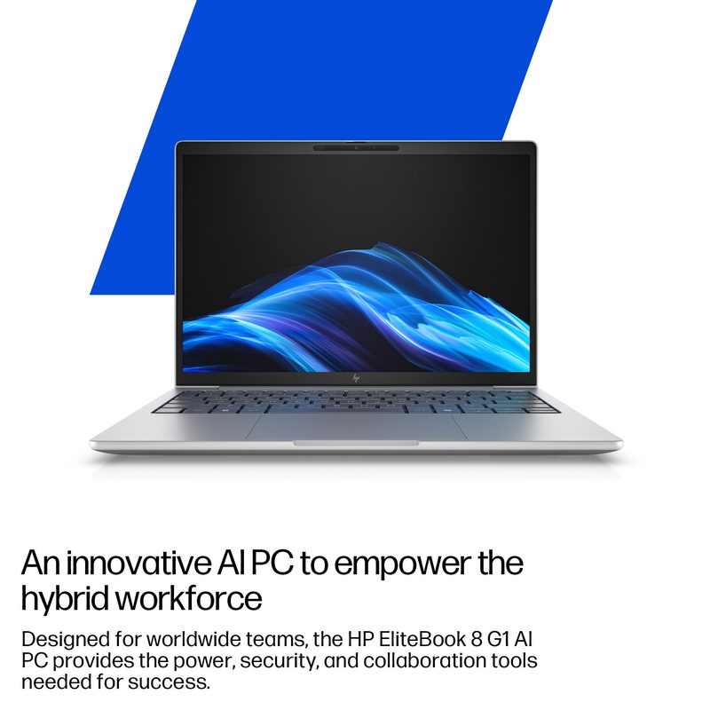 HP EliteBook 8 G1i AI Intel Core Ultra 5 225U Laptop 35.6 cm (14") WUXGA 16 GB DDR5-SDRAM 512 GB SSD Wi-Fi 6E (802.11ax) Windows 11 Pro AI PC Silver