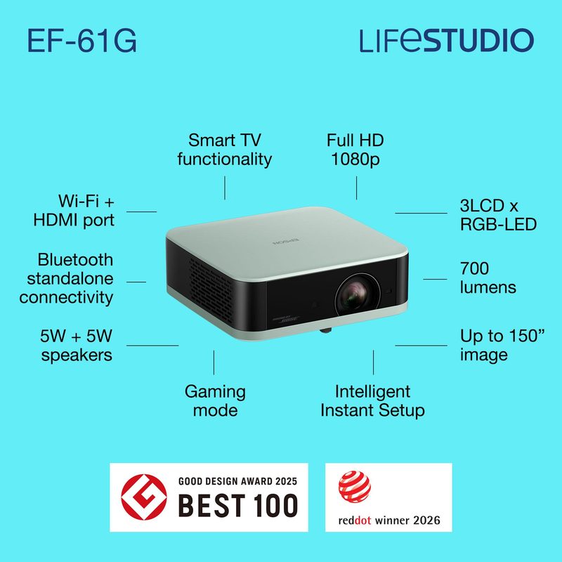Epson Home Cinema Lifestudio Pop — EF-61G Ice Green