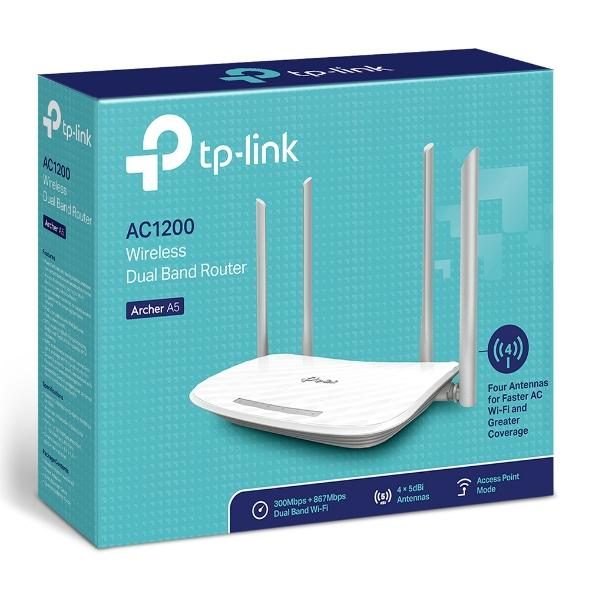 TP-Link ARCHER A5(EU) wireless router Fast Ethernet Dual-band (2.4 GHz / 5 GHz) White