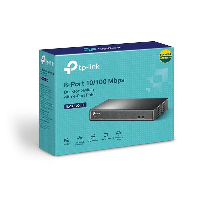 TP-Link TL-SF1008LP Unmanaged Fast Ethernet (10/100) Power over Ethernet (PoE) Black