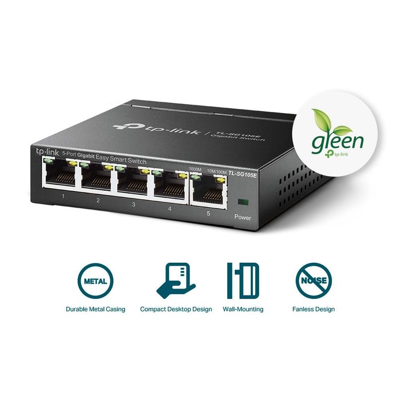 TP-Link TL-SG105E(UN) network switch Managed L2 Gigabit Ethernet (10/100/1000) Black