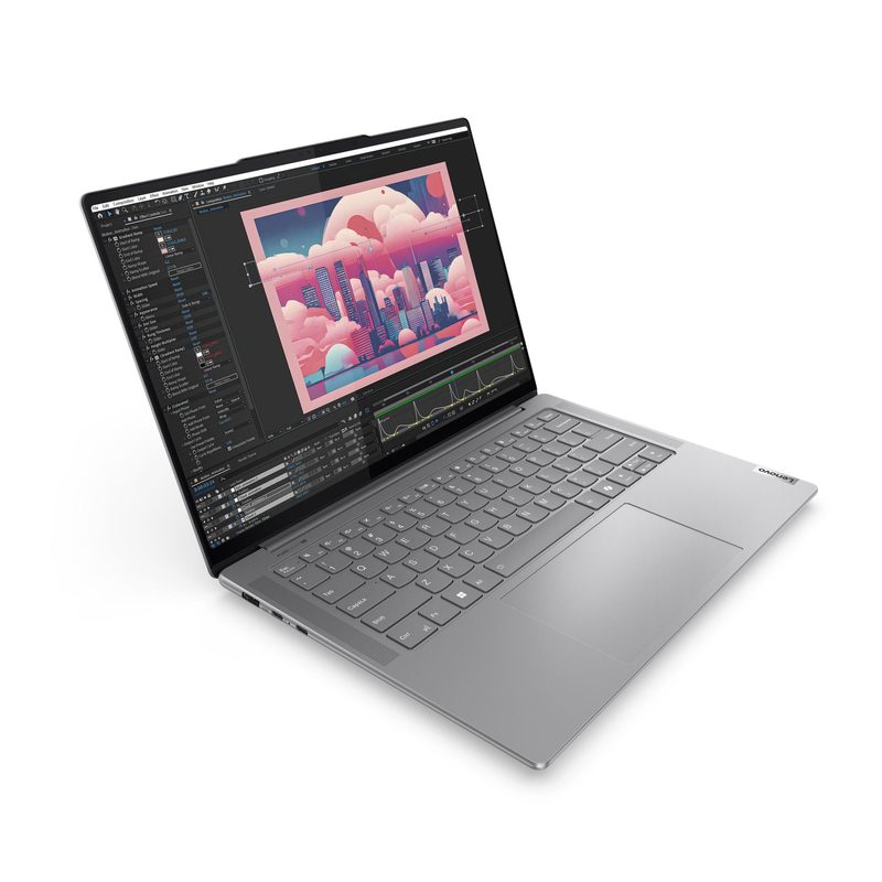 Lenovo Yoga Pro 7 14AHP9 AMD Ryzen™ 7 8845HS Laptop 36.8 cm (14.5") Touchscreen WQXGA 16 GB LPDDR5x-SDRAM 1 TB SSD NVIDIA GeForce RTX 3050 Wi-Fi 6E (802.11ax) Windows 11 Home Grey