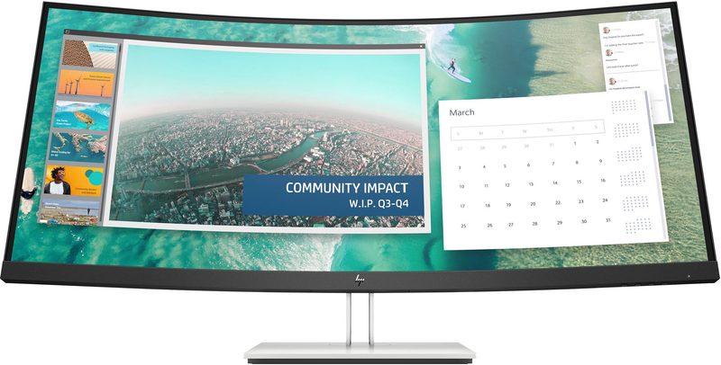 HP Monitor E344c curvo de 34" computer monitor 86.4 cm (34") 3440 x 1440 pixels Quad HD Silver