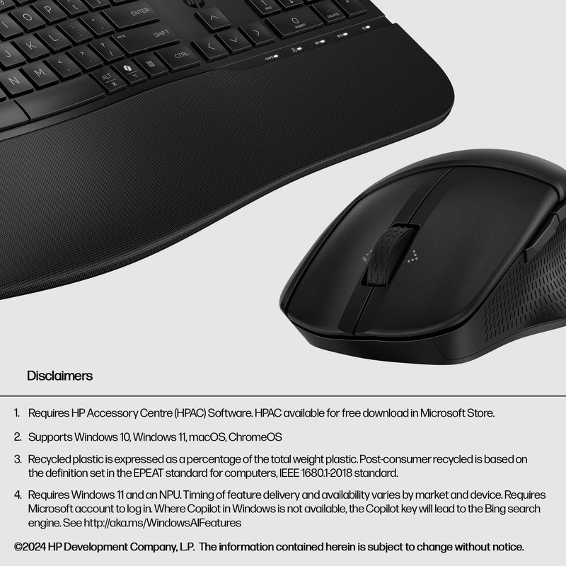 HP 680 Comfort Dual-Mode Keyboard and Mouse Combo