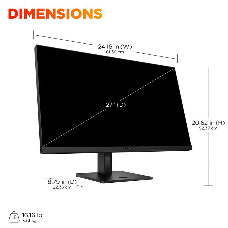 HP OMEN 27 inch QHD 180Hz Gaming Monitor - 27q G2