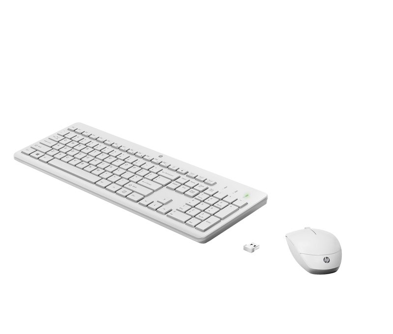 HP 230 Wireless Mouse and Combo keyboard Mouse included RF Wireless AZERTY Belgian White