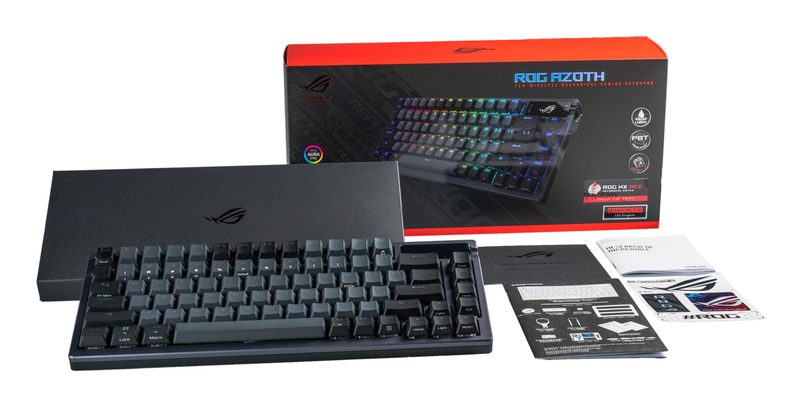 ASUS ROG Azoth keyboard Gaming USB + RF Wireless + Bluetooth Black