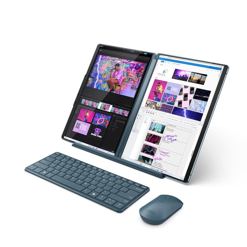 Lenovo Yoga Book 9 13IMU9 Intel Core Ultra 7 155U Hybrid (2-in-1) 33.8 cm (13.3") Touchscreen 2.8K 32 GB LPDDR5x-SDRAM 1 TB SSD Wi-Fi 6E (802.11ax) Windows 11 Home Teal Italian