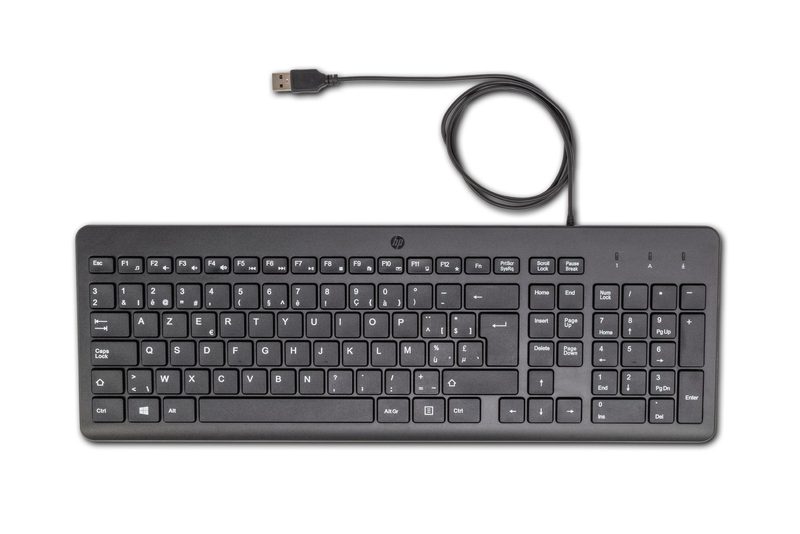 HP 150 Wired keyboard Universal USB AZERTY Belgian Black