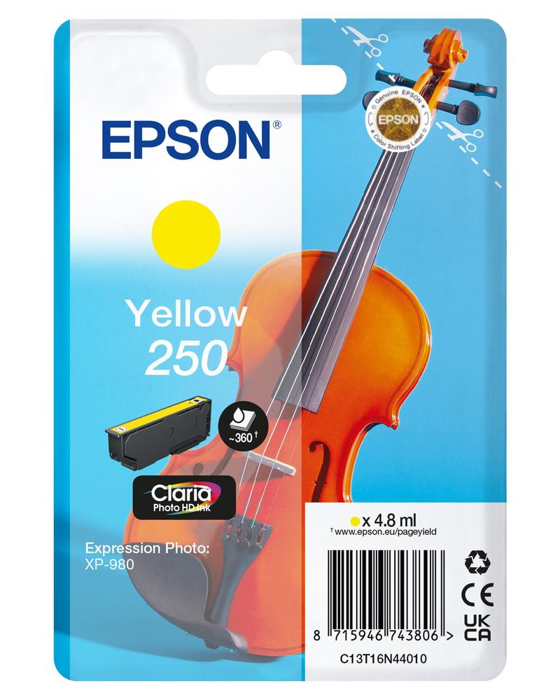 Epson Single Yellow 250 Violin Claria Photo HD Ink