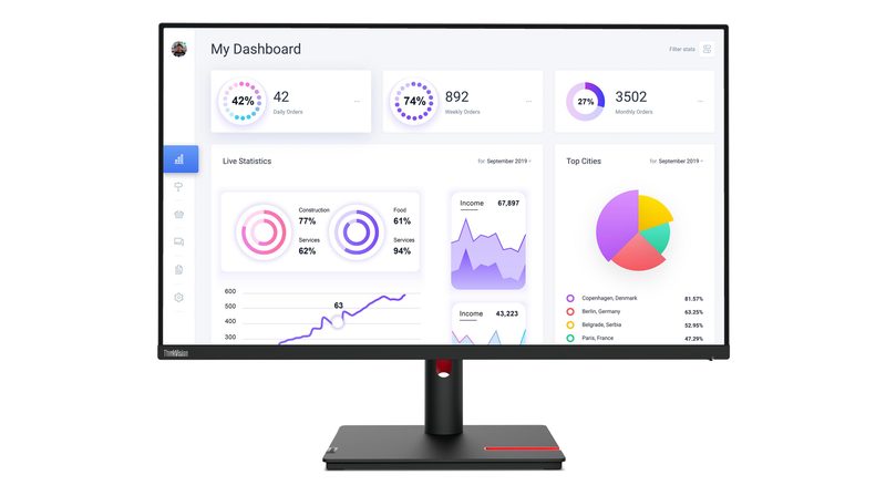 Lenovo ThinkVision T32p-30 computer monitor 80 cm (31.5") 3840 x 2160 pixels 4K Ultra HD LED Black